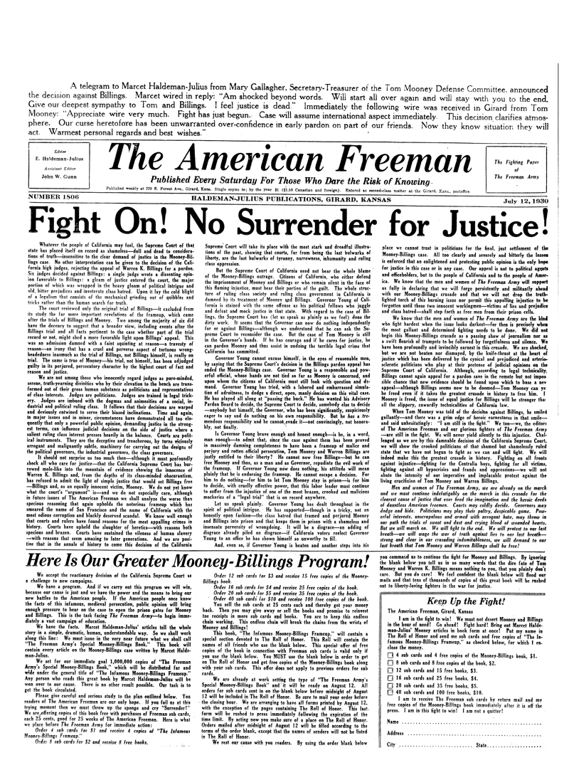 (image for) The American Freeman, Number 1806, July 12, 1930. - Click Image to Close